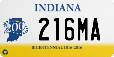 IN license plate 216MA