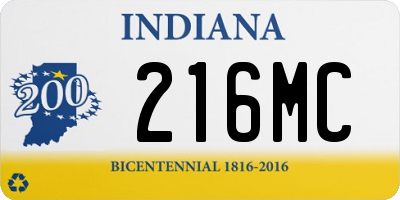 IN license plate 216MC