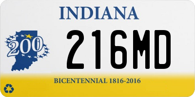 IN license plate 216MD