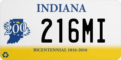 IN license plate 216MI