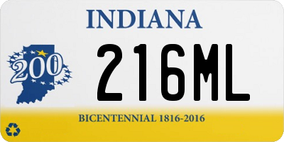 IN license plate 216ML