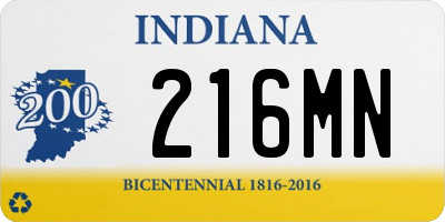 IN license plate 216MN