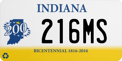 IN license plate 216MS