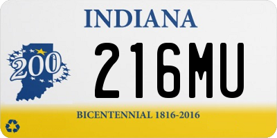 IN license plate 216MU