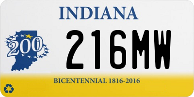 IN license plate 216MW