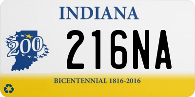 IN license plate 216NA