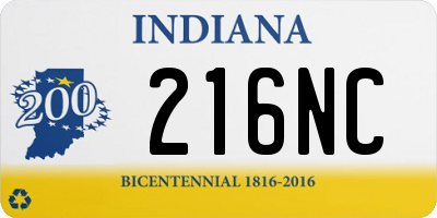 IN license plate 216NC