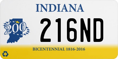 IN license plate 216ND