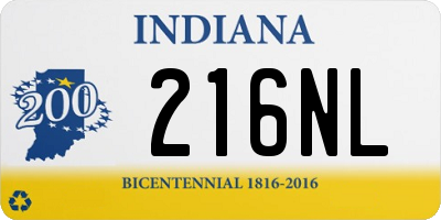 IN license plate 216NL