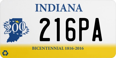 IN license plate 216PA