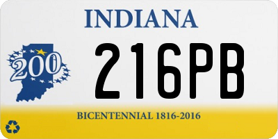 IN license plate 216PB