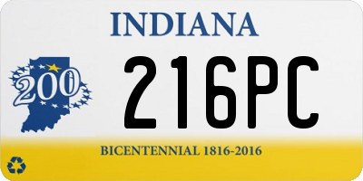 IN license plate 216PC