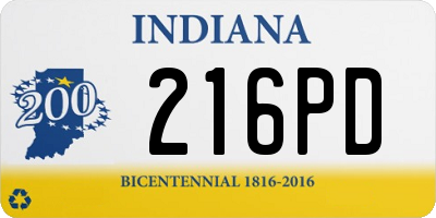 IN license plate 216PD