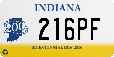 IN license plate 216PF