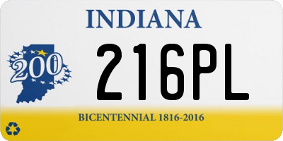 IN license plate 216PL