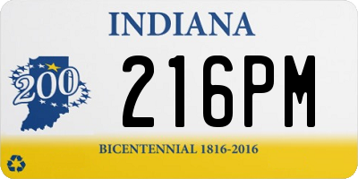 IN license plate 216PM