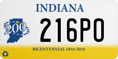 IN license plate 216PO