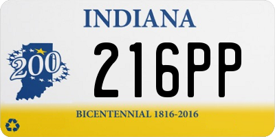 IN license plate 216PP