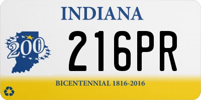 IN license plate 216PR