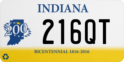 IN license plate 216QT