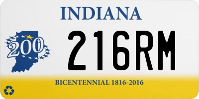 IN license plate 216RM