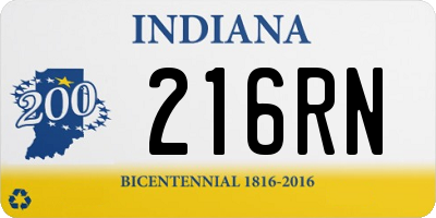 IN license plate 216RN