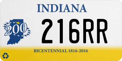 IN license plate 216RR