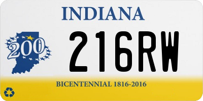 IN license plate 216RW