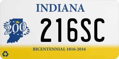 IN license plate 216SC