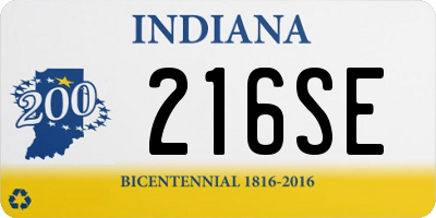 IN license plate 216SE