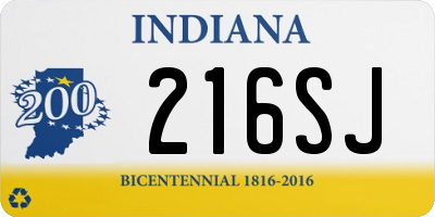 IN license plate 216SJ