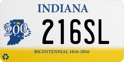 IN license plate 216SL