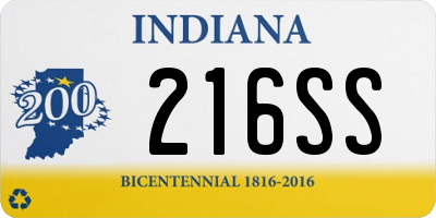 IN license plate 216SS