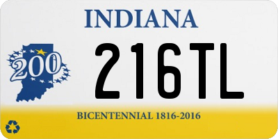 IN license plate 216TL