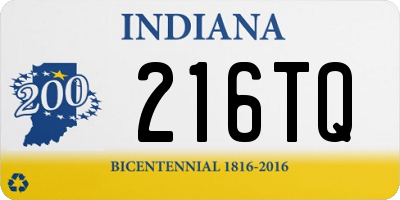 IN license plate 216TQ