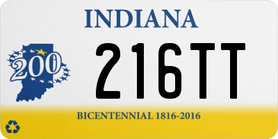 IN license plate 216TT