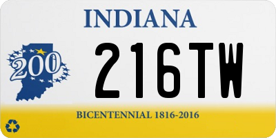 IN license plate 216TW