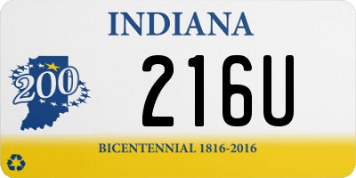 IN license plate 216U