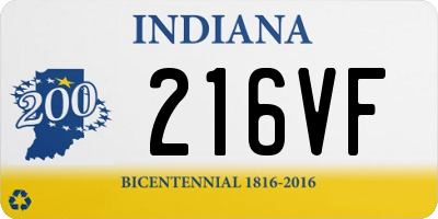 IN license plate 216VF