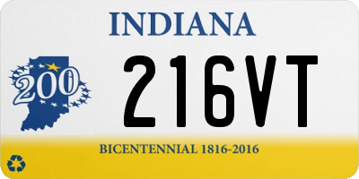 IN license plate 216VT