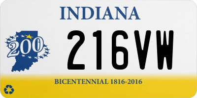 IN license plate 216VW