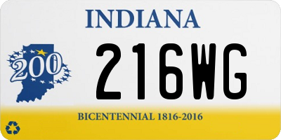 IN license plate 216WG