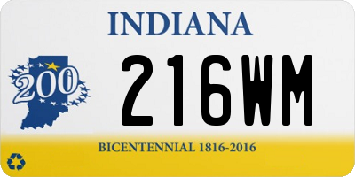 IN license plate 216WM