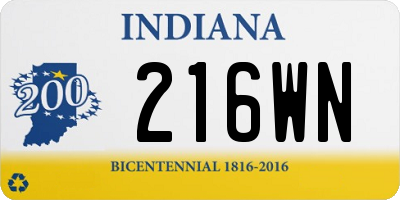 IN license plate 216WN