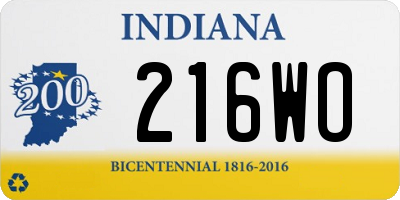 IN license plate 216WO
