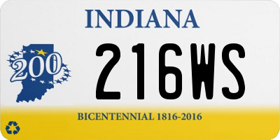 IN license plate 216WS