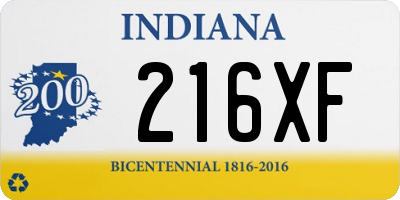 IN license plate 216XF