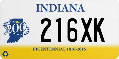 IN license plate 216XK