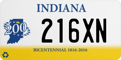 IN license plate 216XN