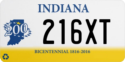 IN license plate 216XT